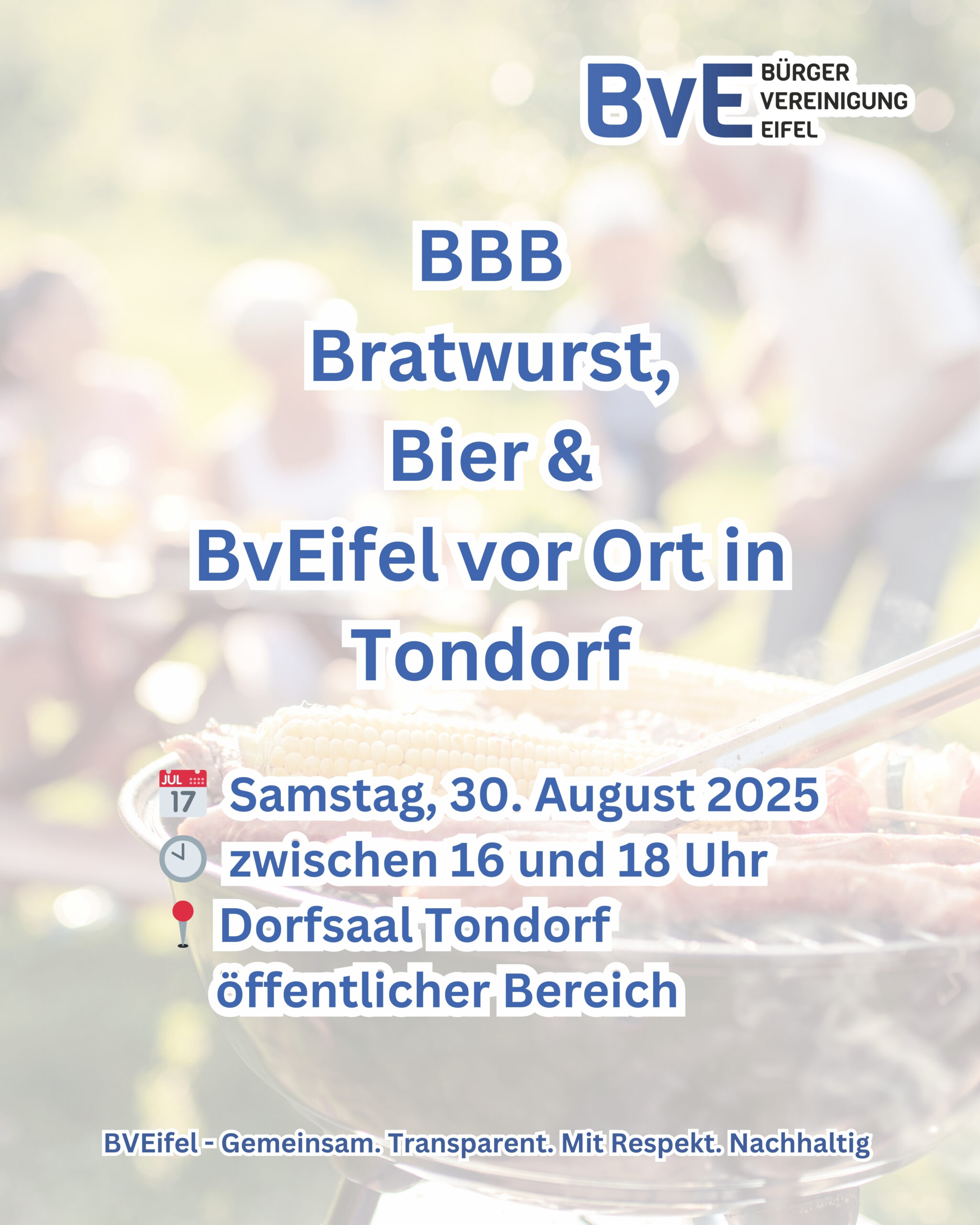 BBB – Bratwurst, Bier & BvEifel vor Ort in Tondorf!